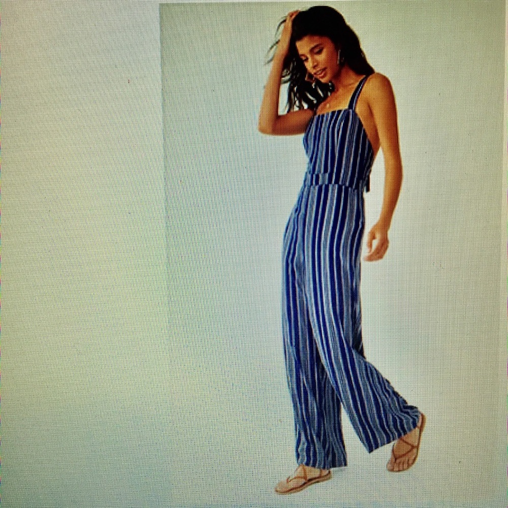 Navy striped stylizef jumpsuit (Size M)